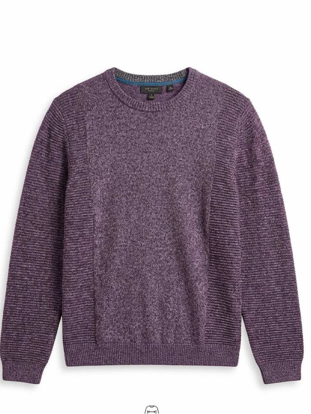 Ted Baker Men's Debut Crewneck Knit Sweater Purple Marled Size 6 XXL